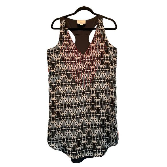 Chloe Olivers Racerback Orange Accent Geometric Sleeveless Dress M - Picture 2 of 9